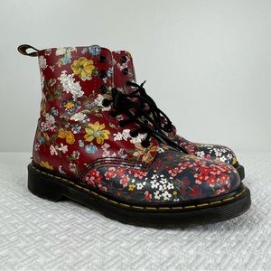 Dr Martens 1460 Floral Pascal Clash Lace Up Ankle Boots Women’s 8 Shoes